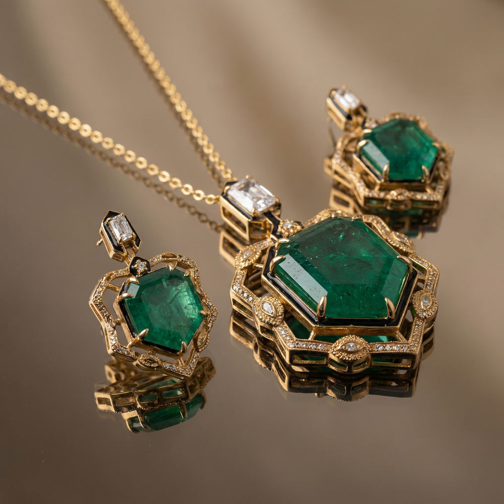 Zymera – pendant necklace set by Ozel