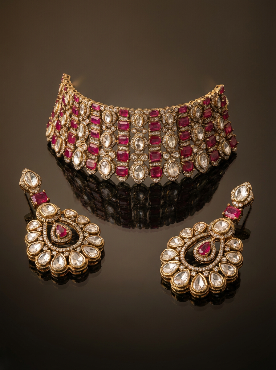 Zarisha – rubaal noor polki choker set by Ozel