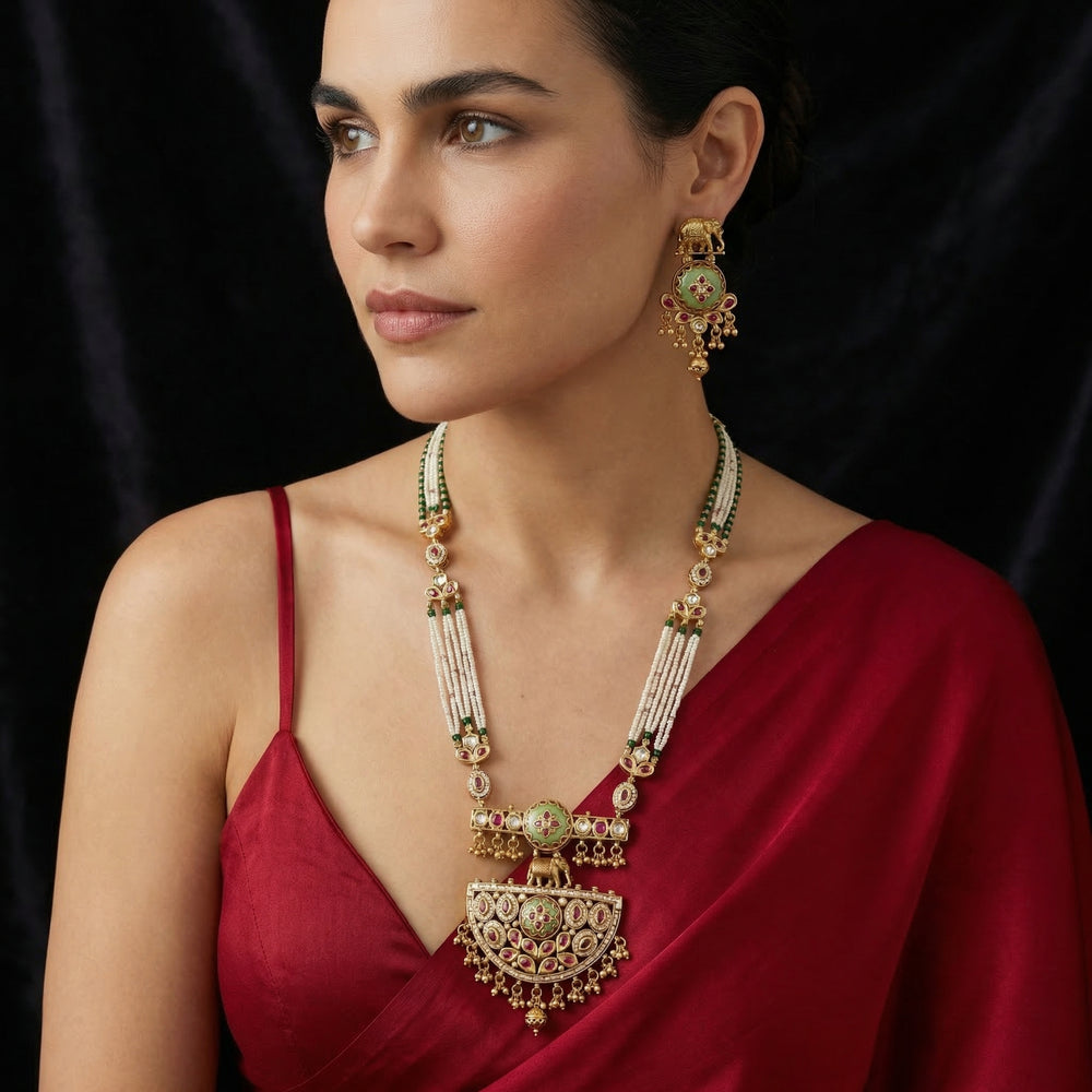 Aaranyaa – gajraaj haar set by Ozel