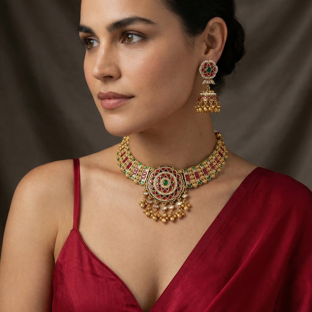 Gulnaar – surya choker set by Ozel