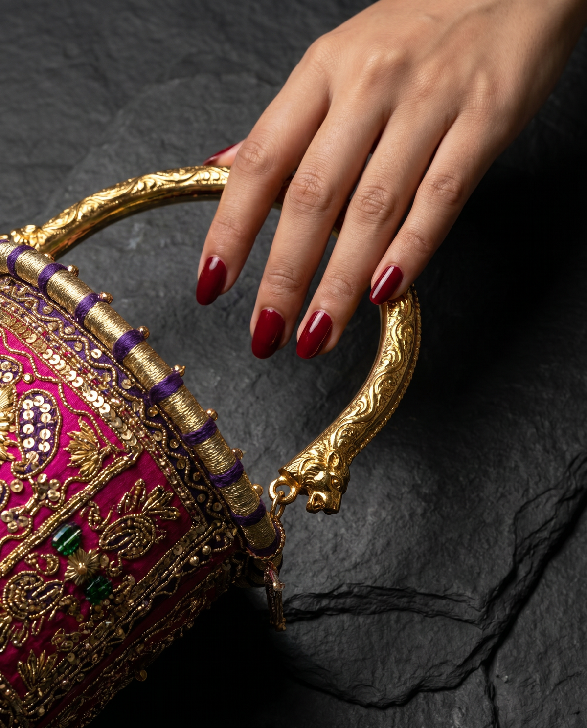 Lionela Hasli Bucket Bag - Pink and Purple