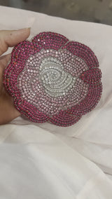 Rose Rhinestone bag with handle