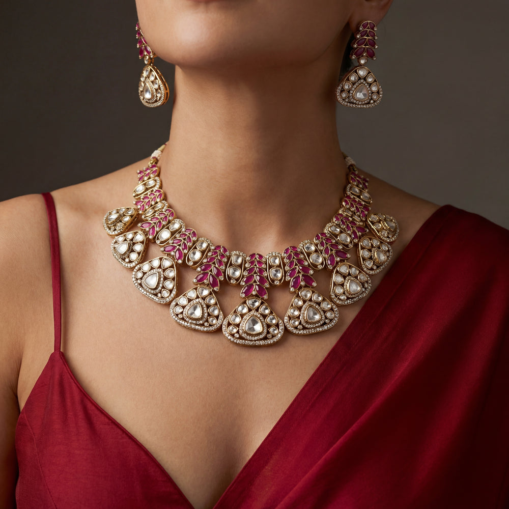 Rivara ruby necklace set – full set with earrings by Ozel