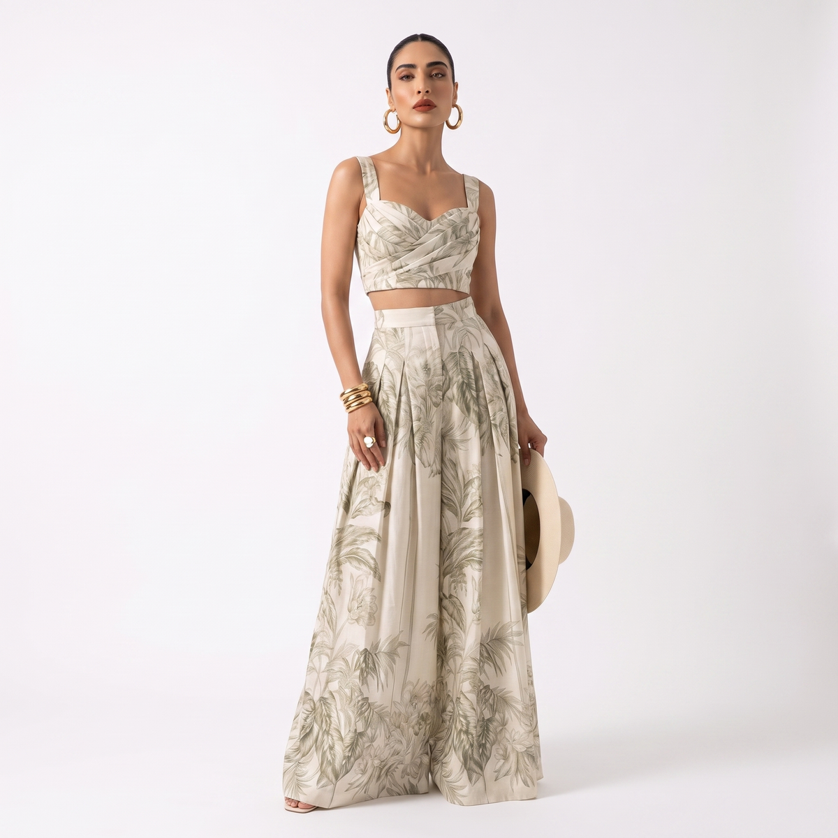 Elara Botanical Palazzo Set