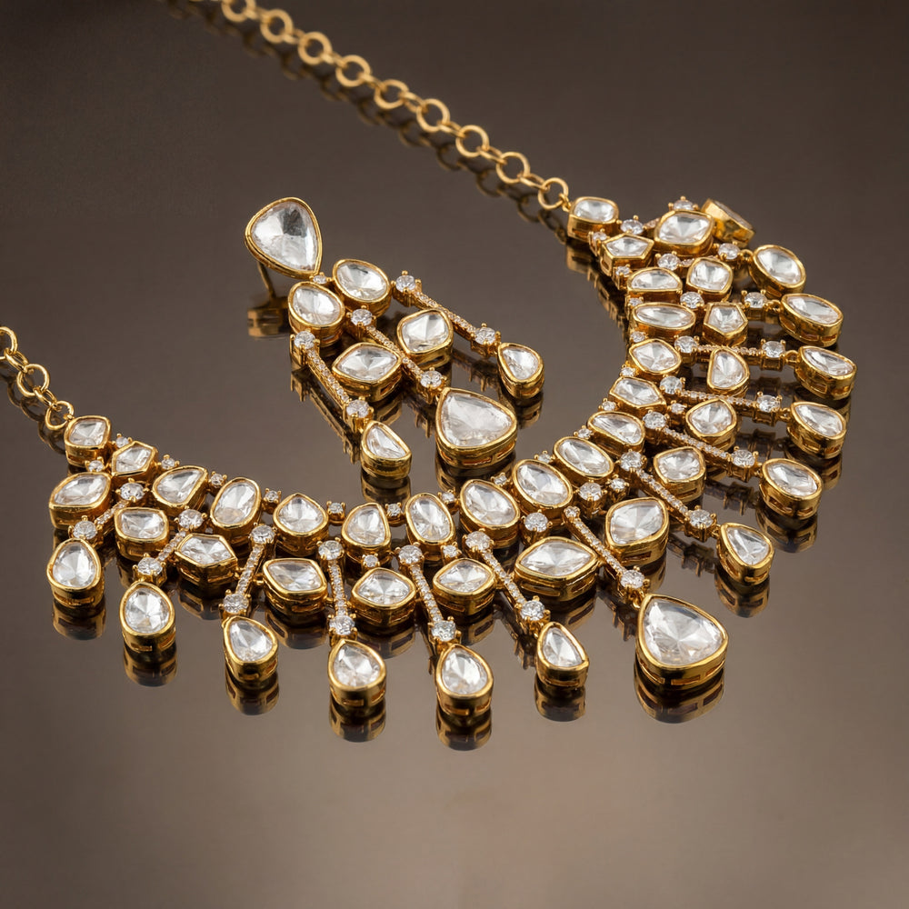 Santoor Shine Necklace Set – elegant Indian necklace set by Ozel