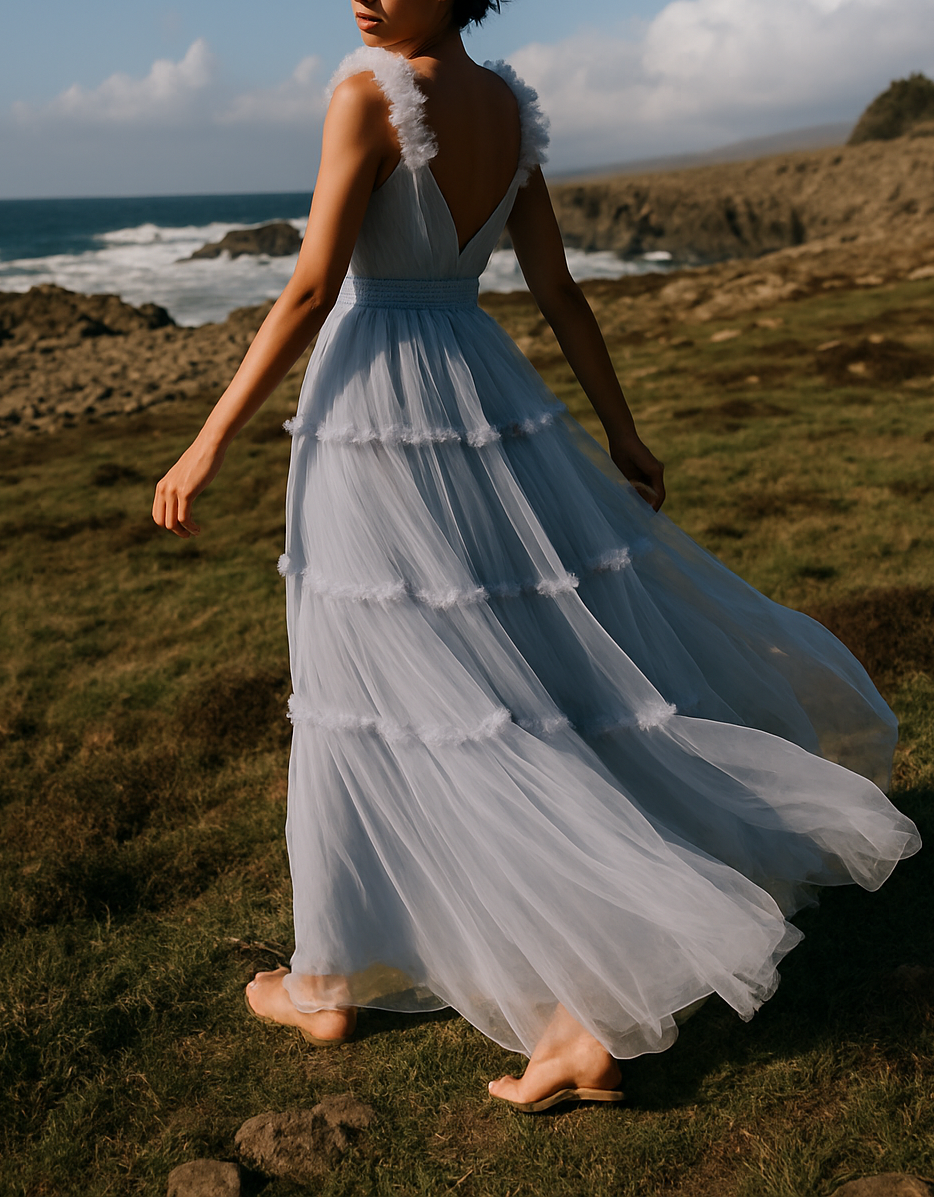 Seraphina tulle maternity dress gown – ethereal silhouette by Ozel