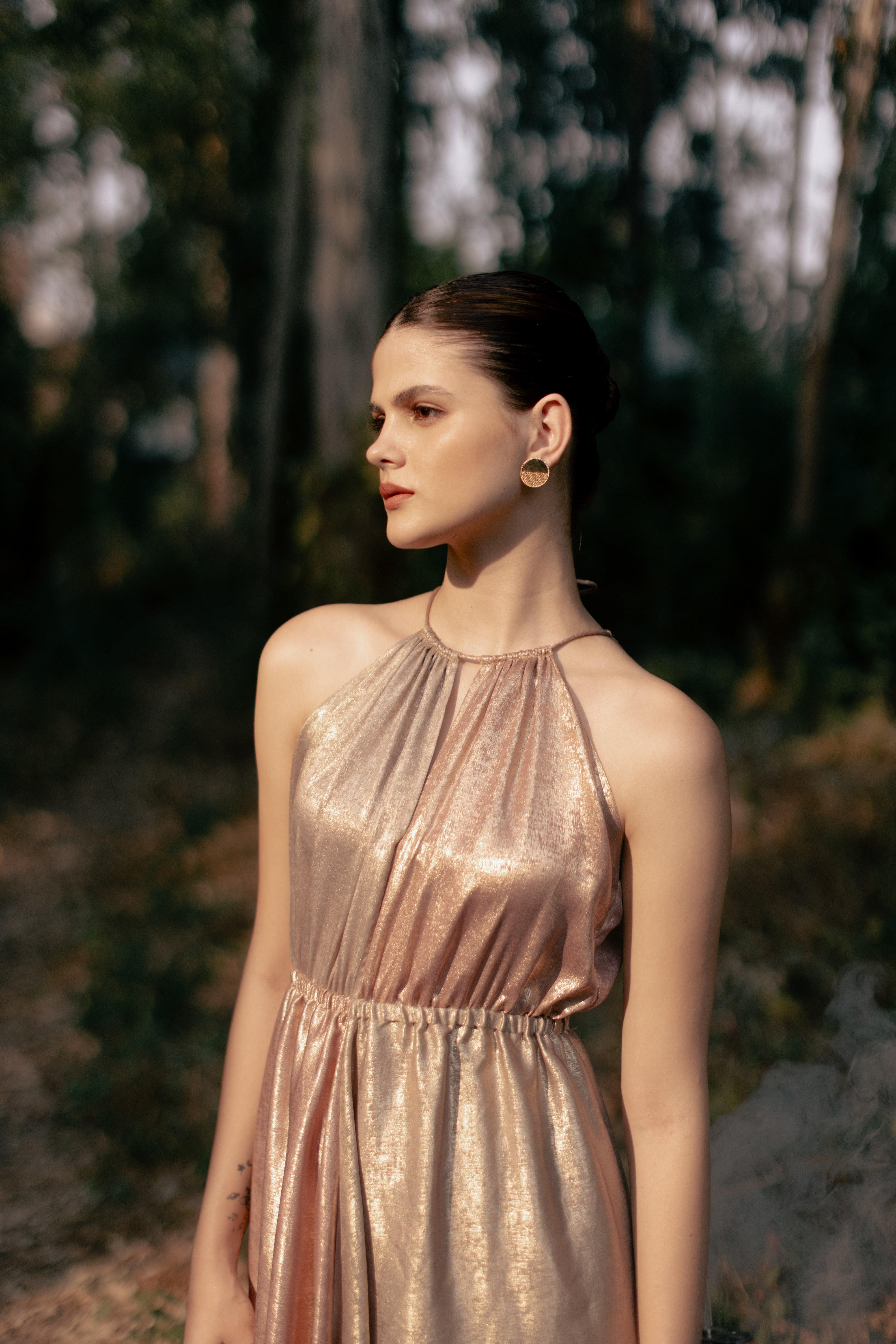 Harper Pink and Gold Two Tone Dress - Ozel
