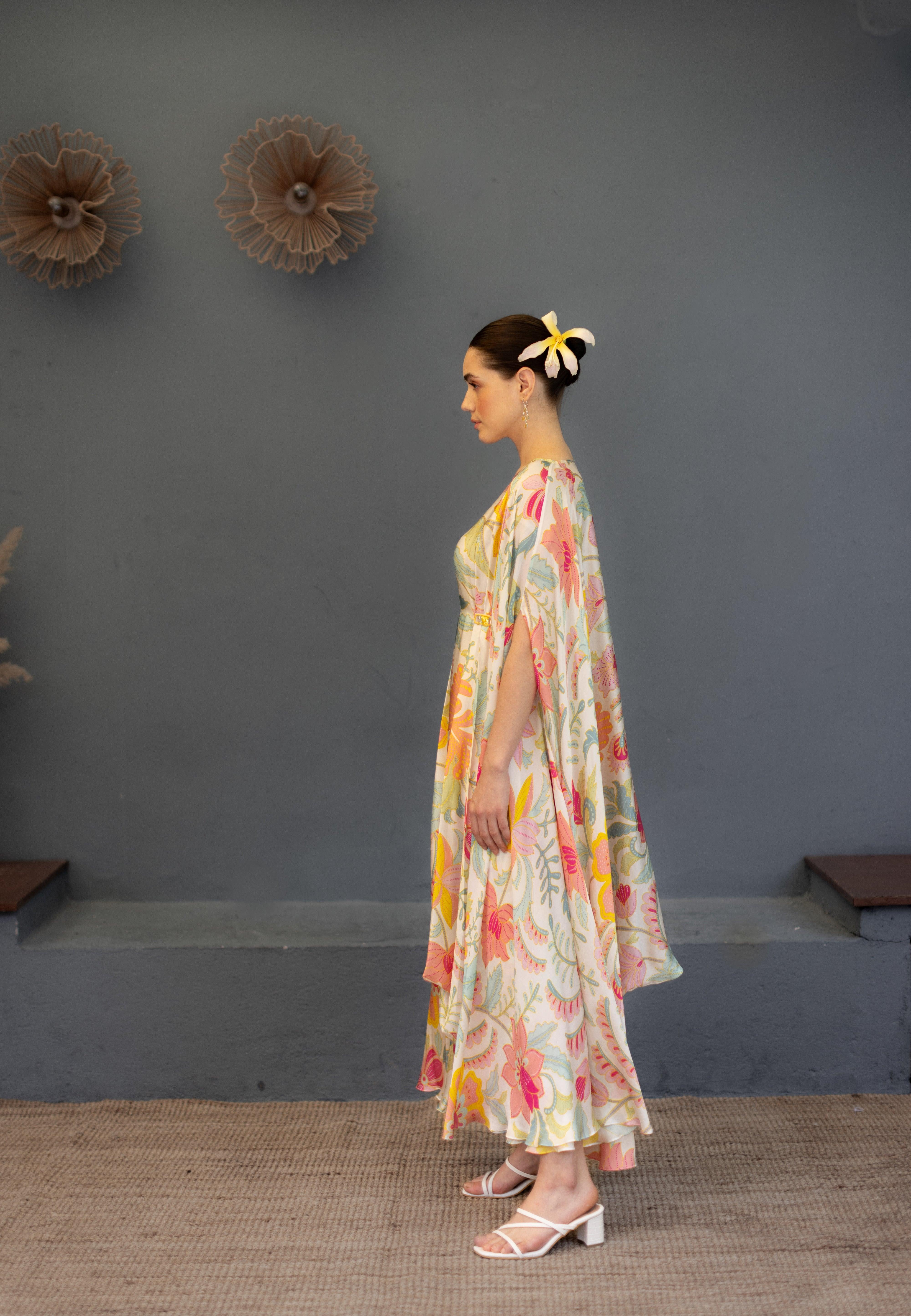 Eva Floral Kaftan Dress - Ozel