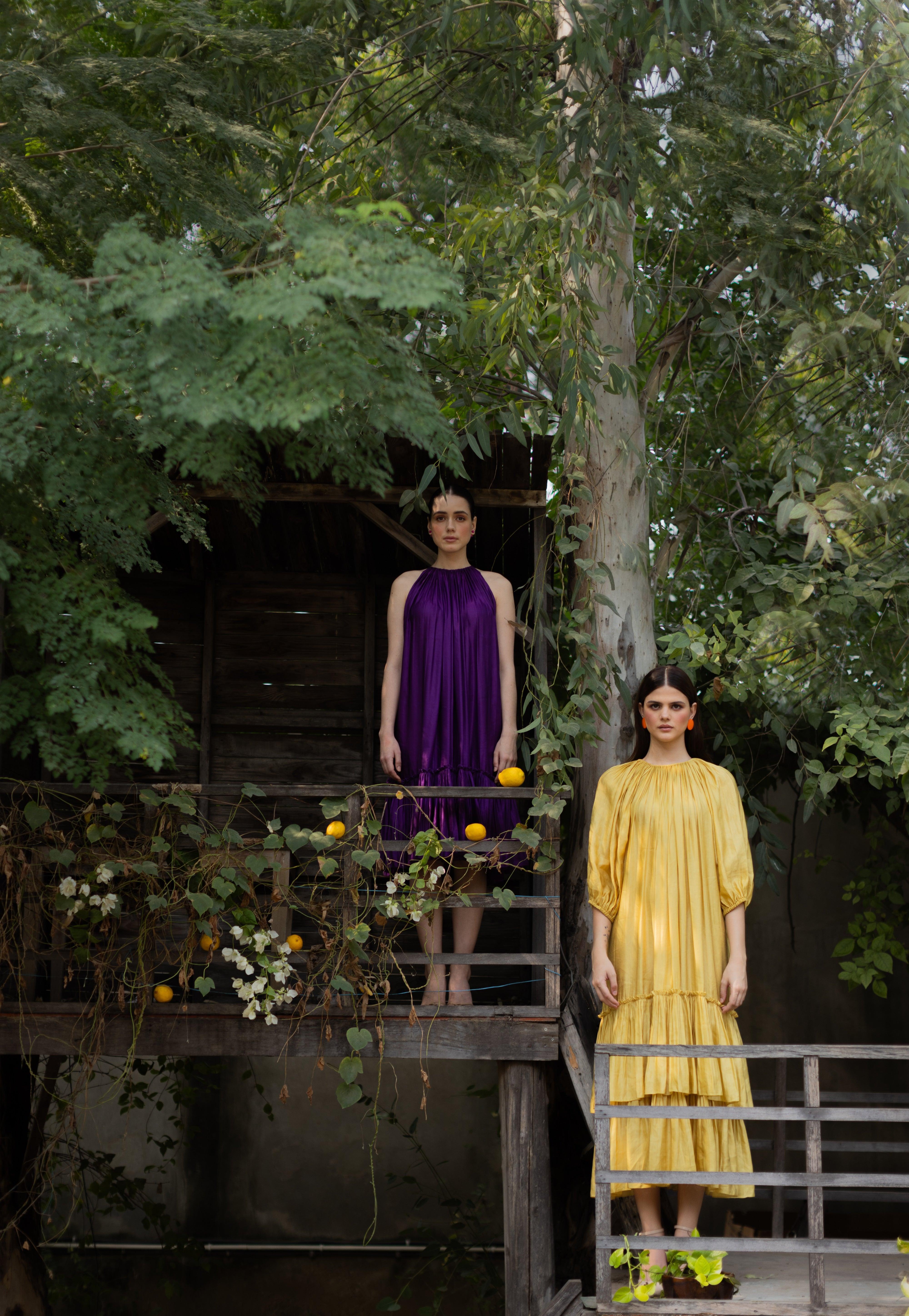 Ariana Mustard Dress with pockets - Ozel