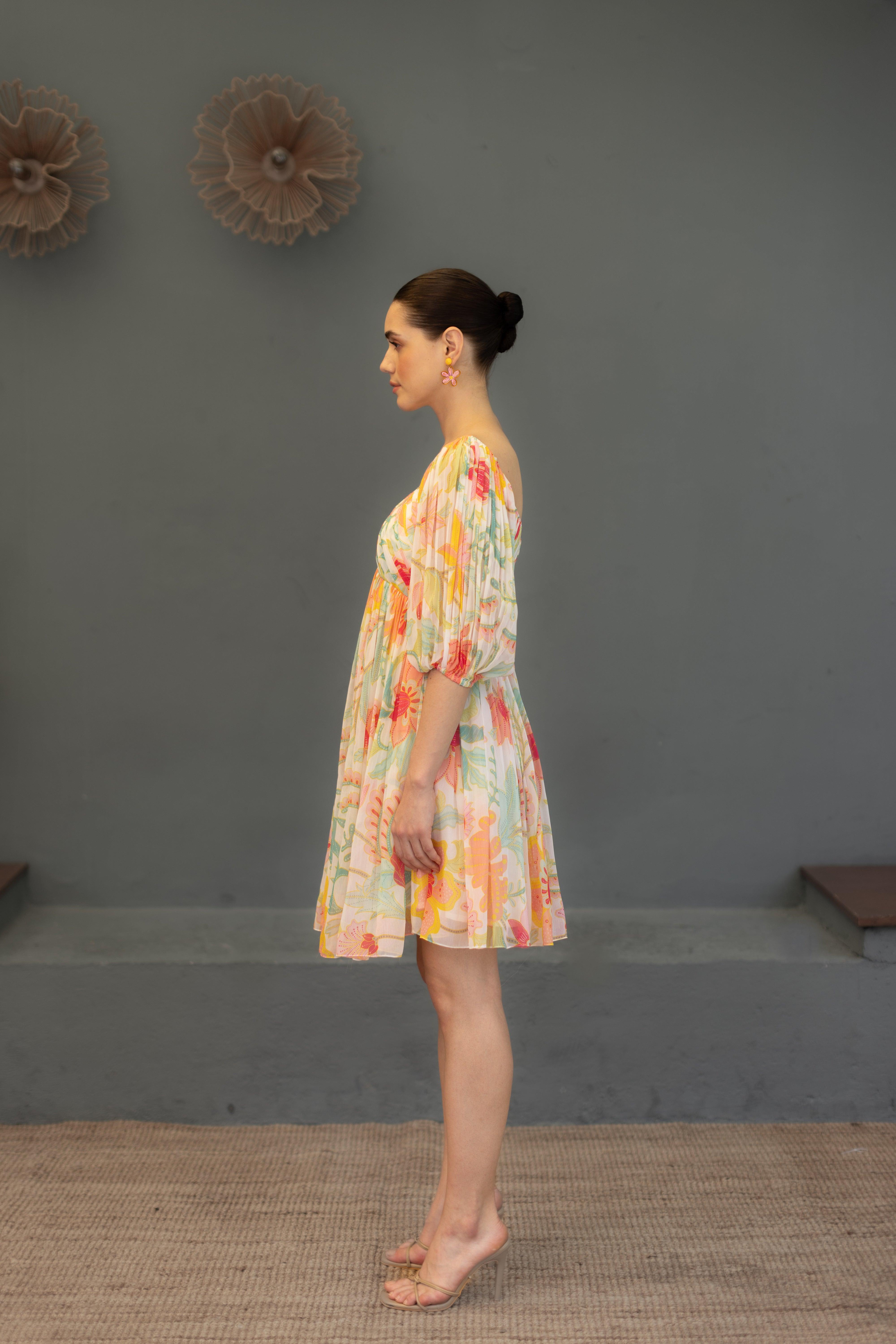 Mia Floral V neck dress - Ozel
