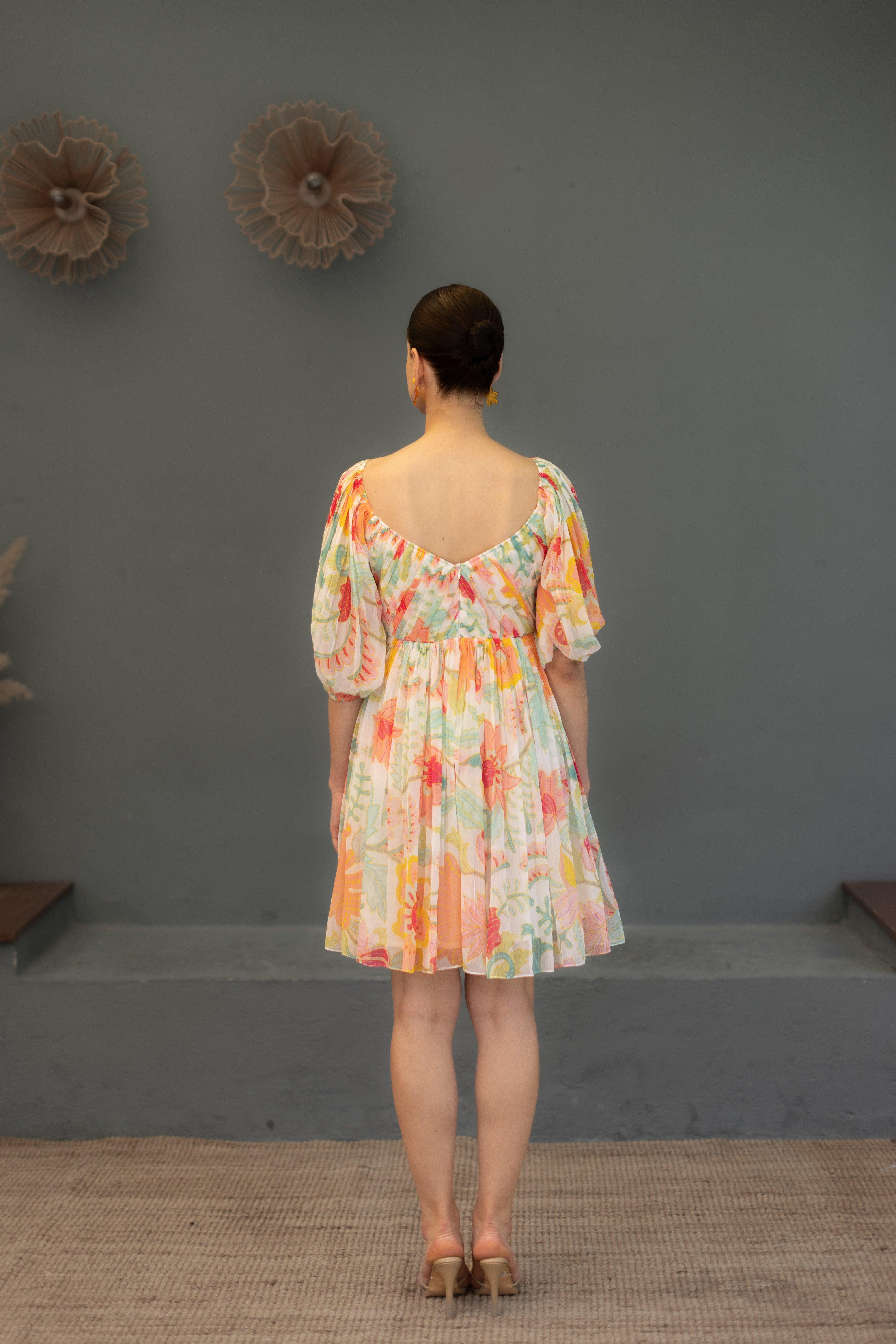 Mia Floral V neck dress - Ozel