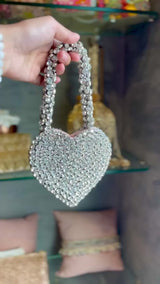 Rhinestone Mini Heart Bag
