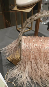 Feathers Flap Bag : Peach