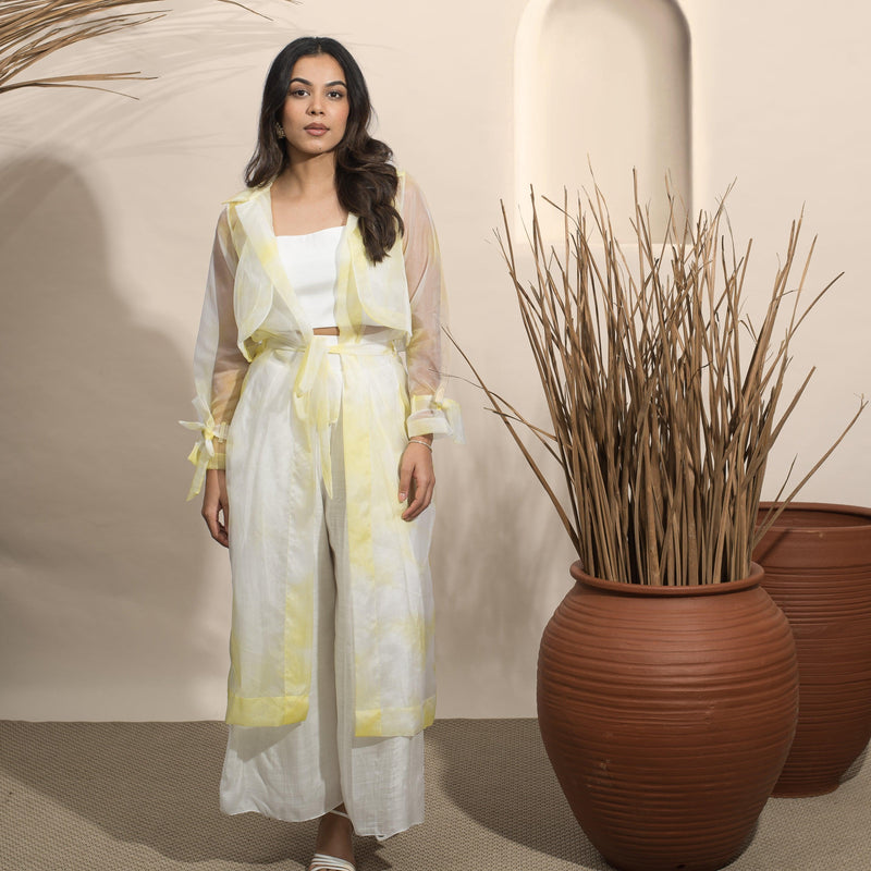 Organza Trench Coat Yellow
