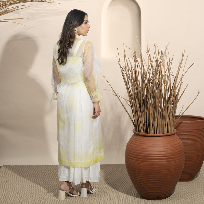 Organza Trench Coat Yellow