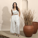 Ivory Flare Pants and Print Top