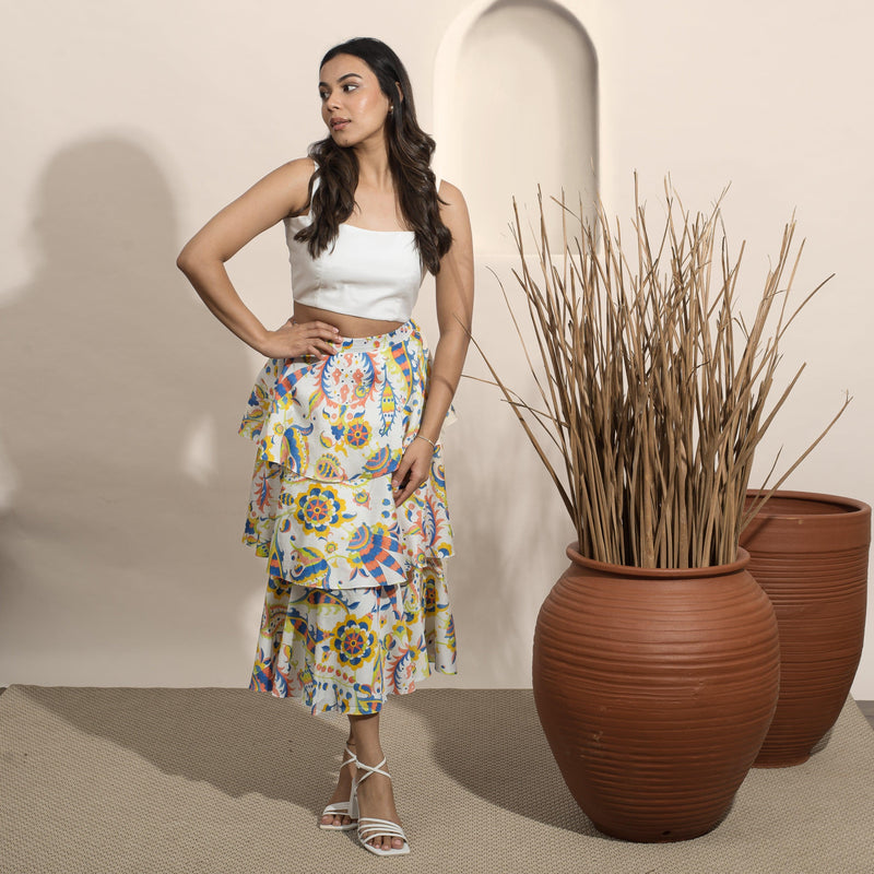 Mon Cheri Skirt and White Crop Top