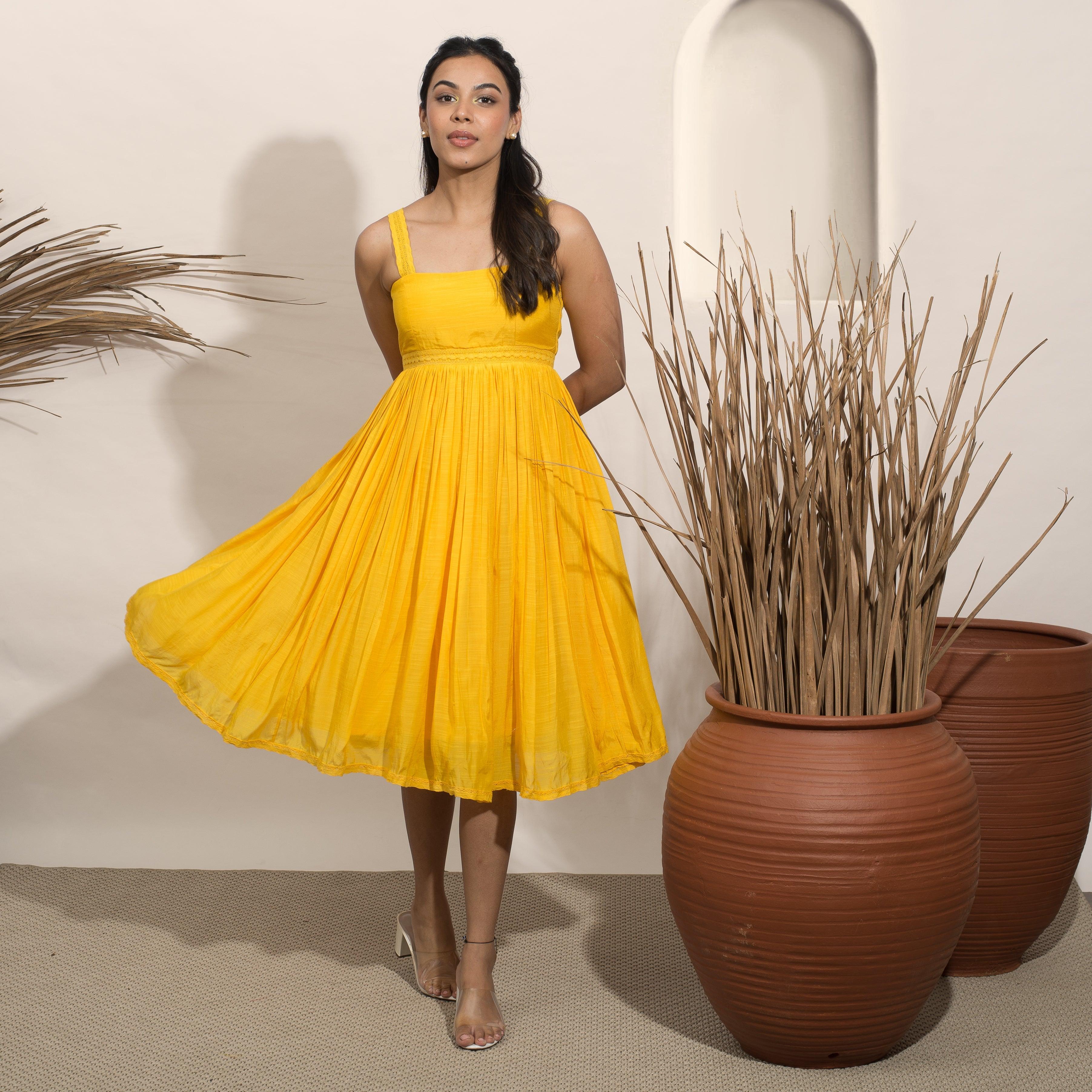 Mon Soleil Yellow Summer Dress - Ozel