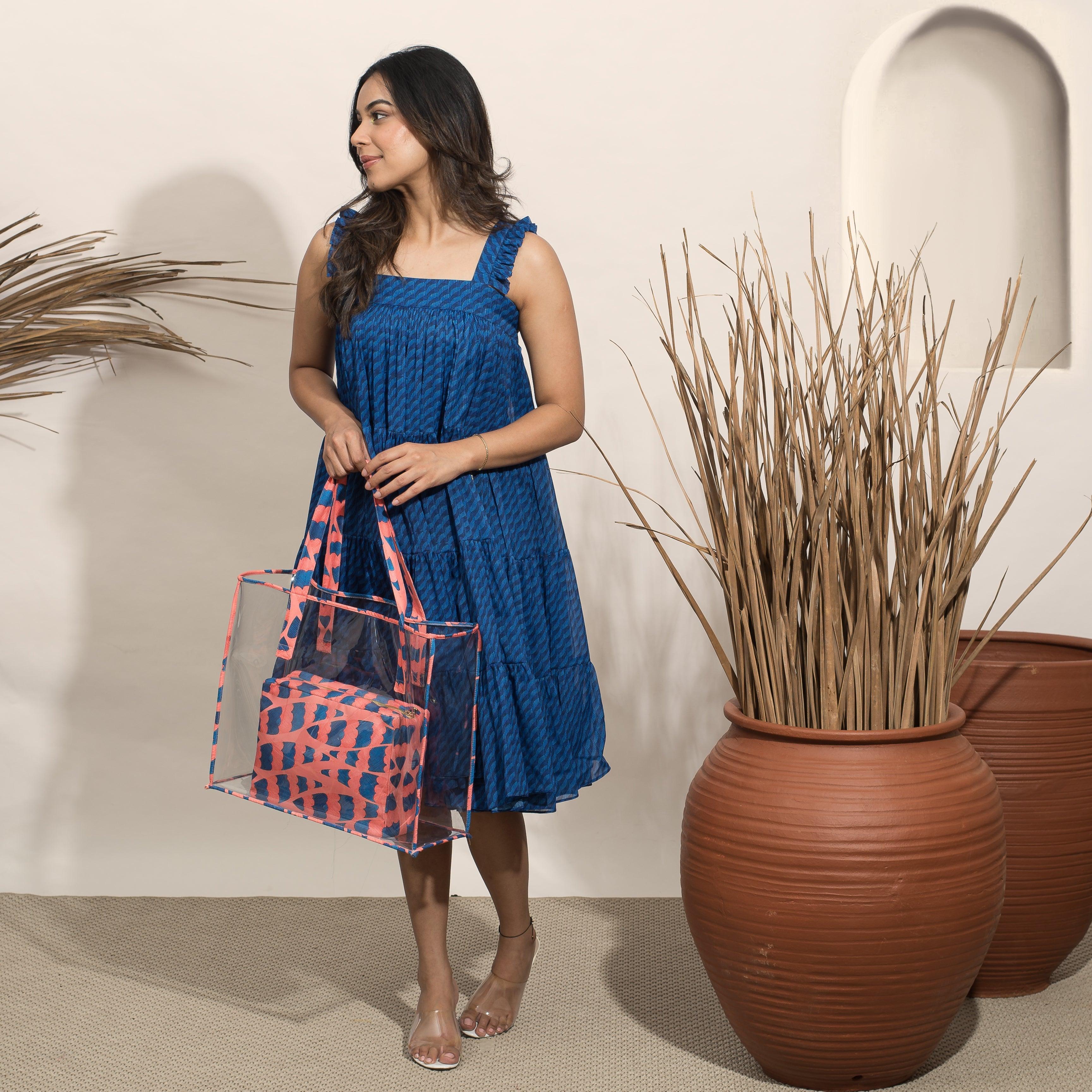 Noir Blue Flare Dress - Ozel
