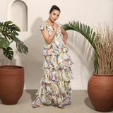 Mon Cheri Chiffon Pleated Long Dress