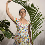Mon Cheri Chiffon Pleated Long Dress