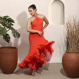 Coco Fiery Orange Halter Gown