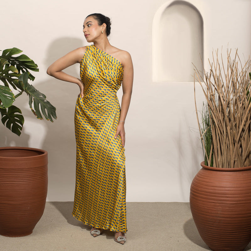 Dolce Off Shoulder Draped Gown