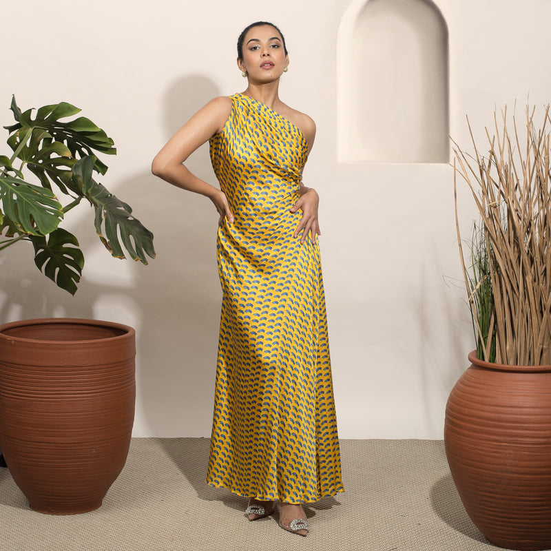 Dolce Off Shoulder Draped Gown