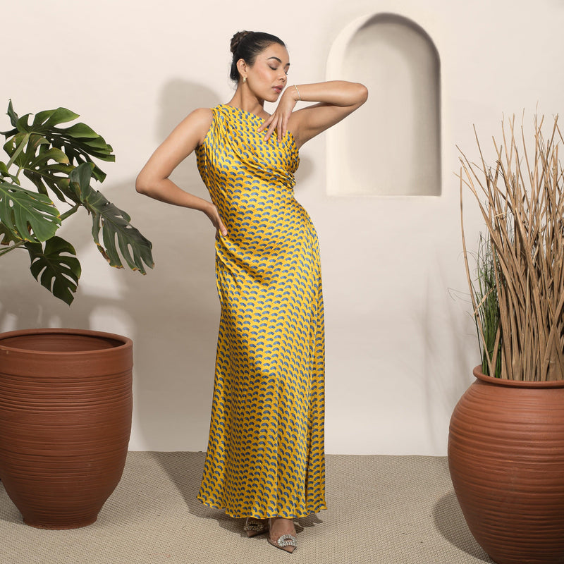 Dolce Off Shoulder Draped Gown