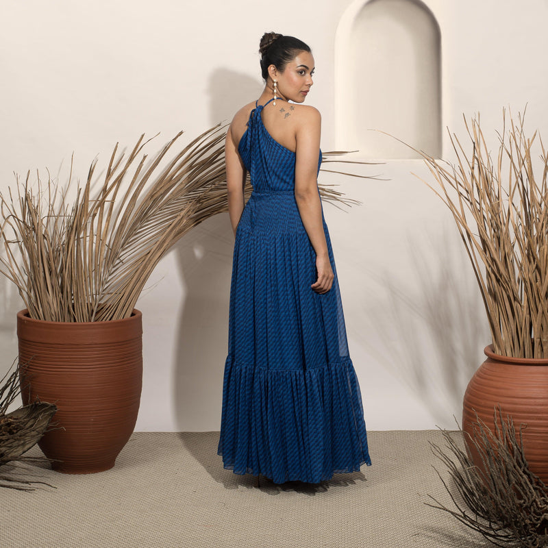 Noir Blue Halter Gown