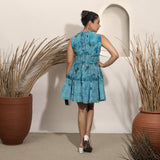 Starry Night Marbled Short Halter Dress with a Belt
