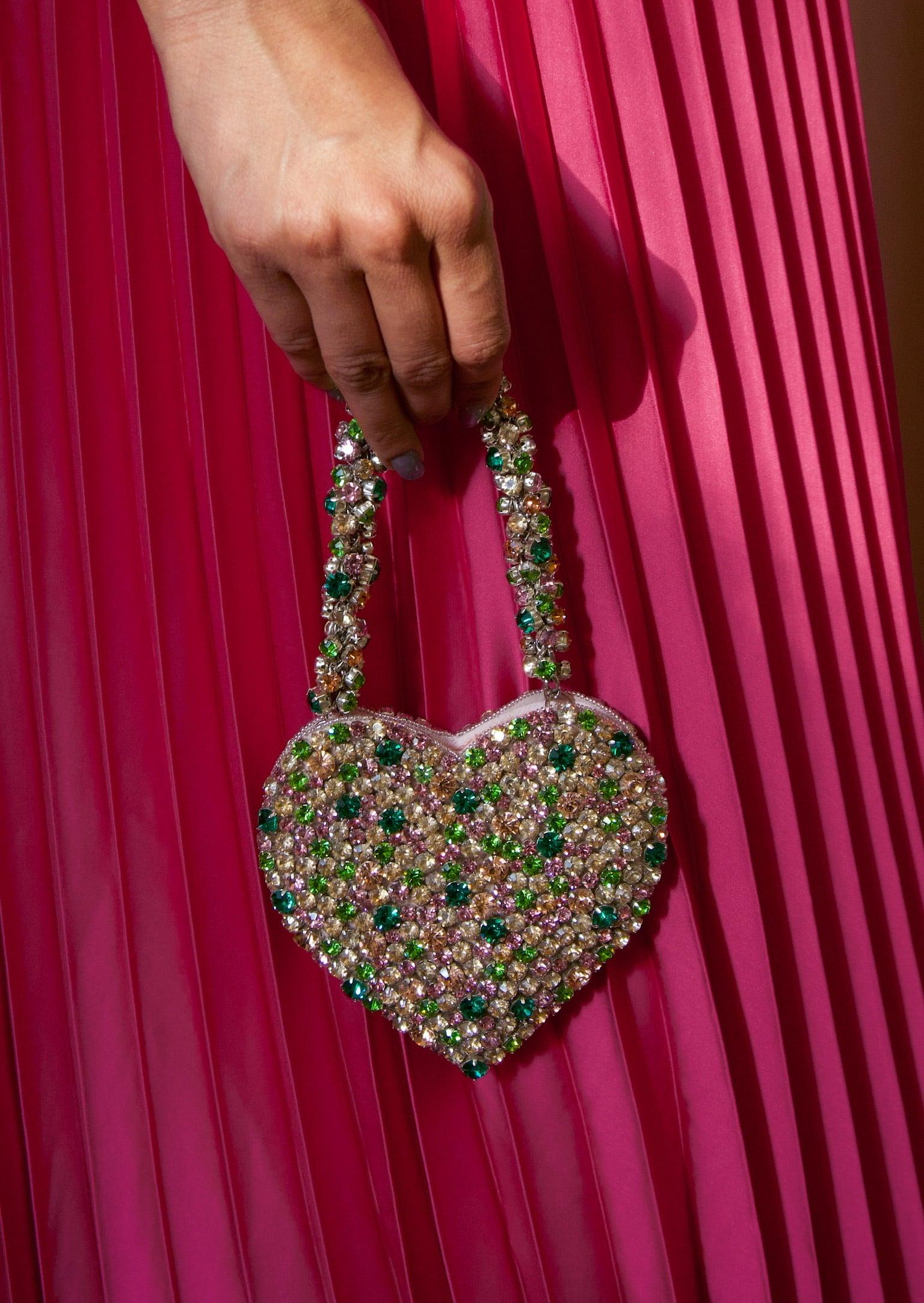 Rhinestone Mini Heart Bag