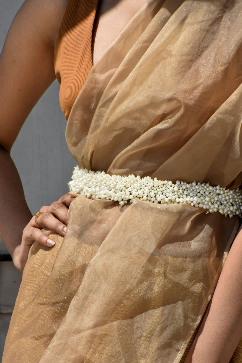 Pearls Overload Hand Embroidered Belt