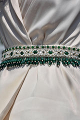 Emerald Hand Embroidered Belt