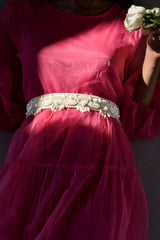 Pearls Scallops Hand Embroidered Belt