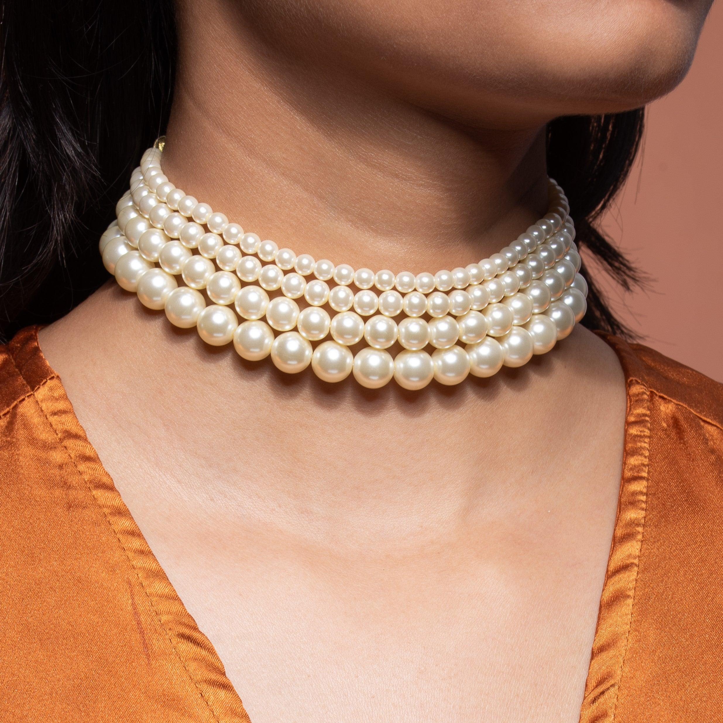 Swarovski Pearl Choker - White