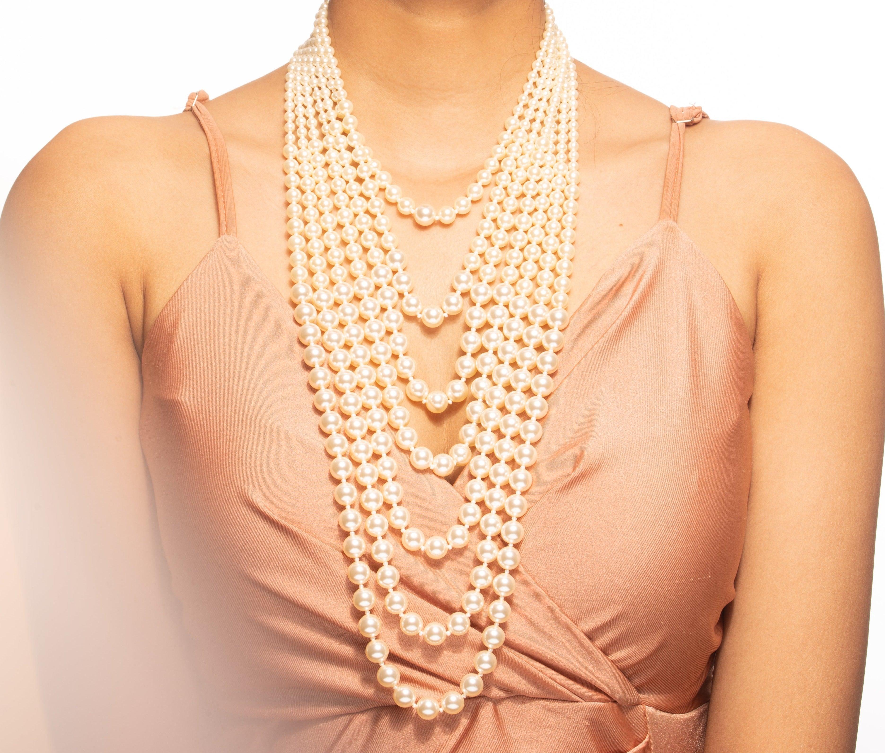 Multi Layer Swarvoski Pearl Necklace