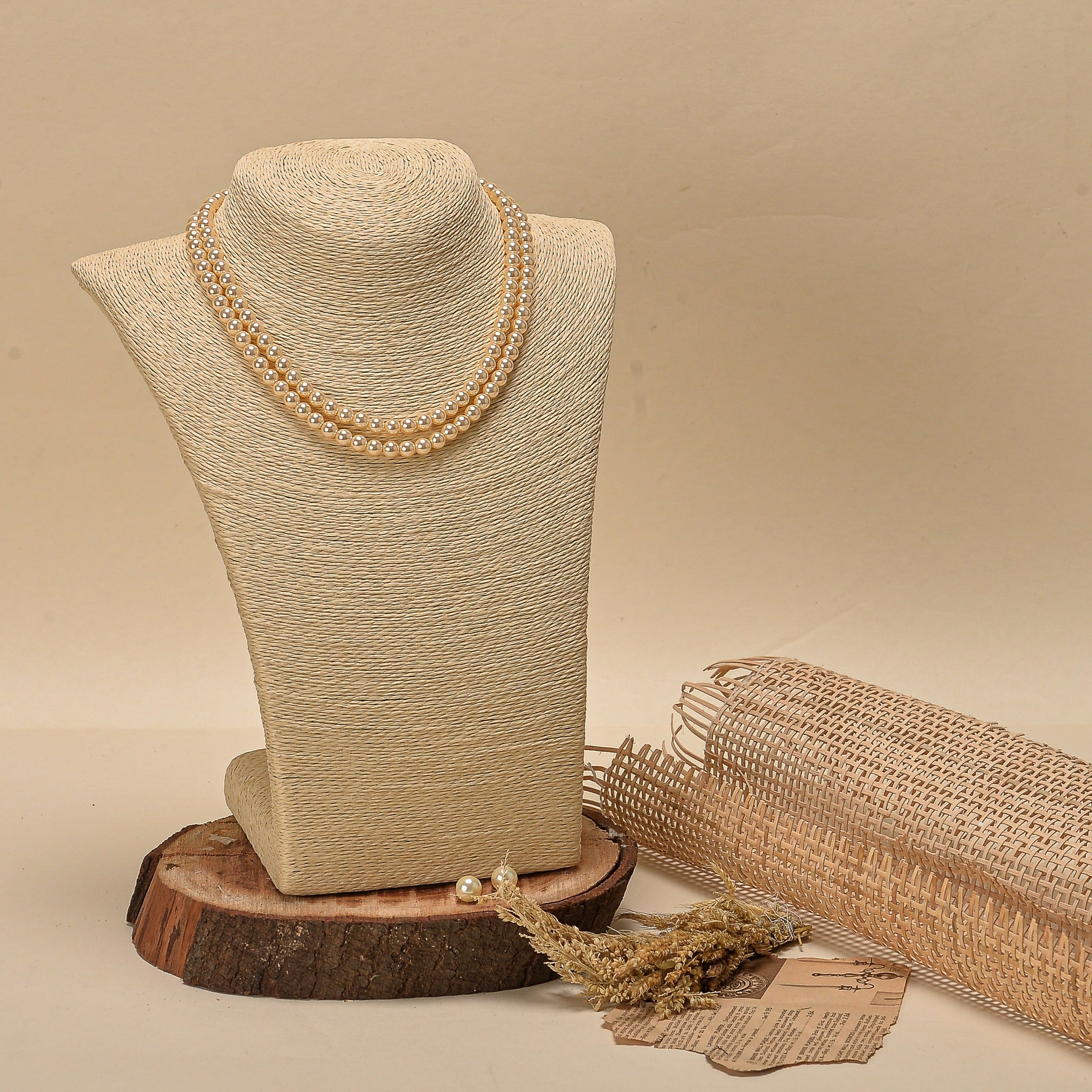 Swarovski Pearl Necklace - Light Gold