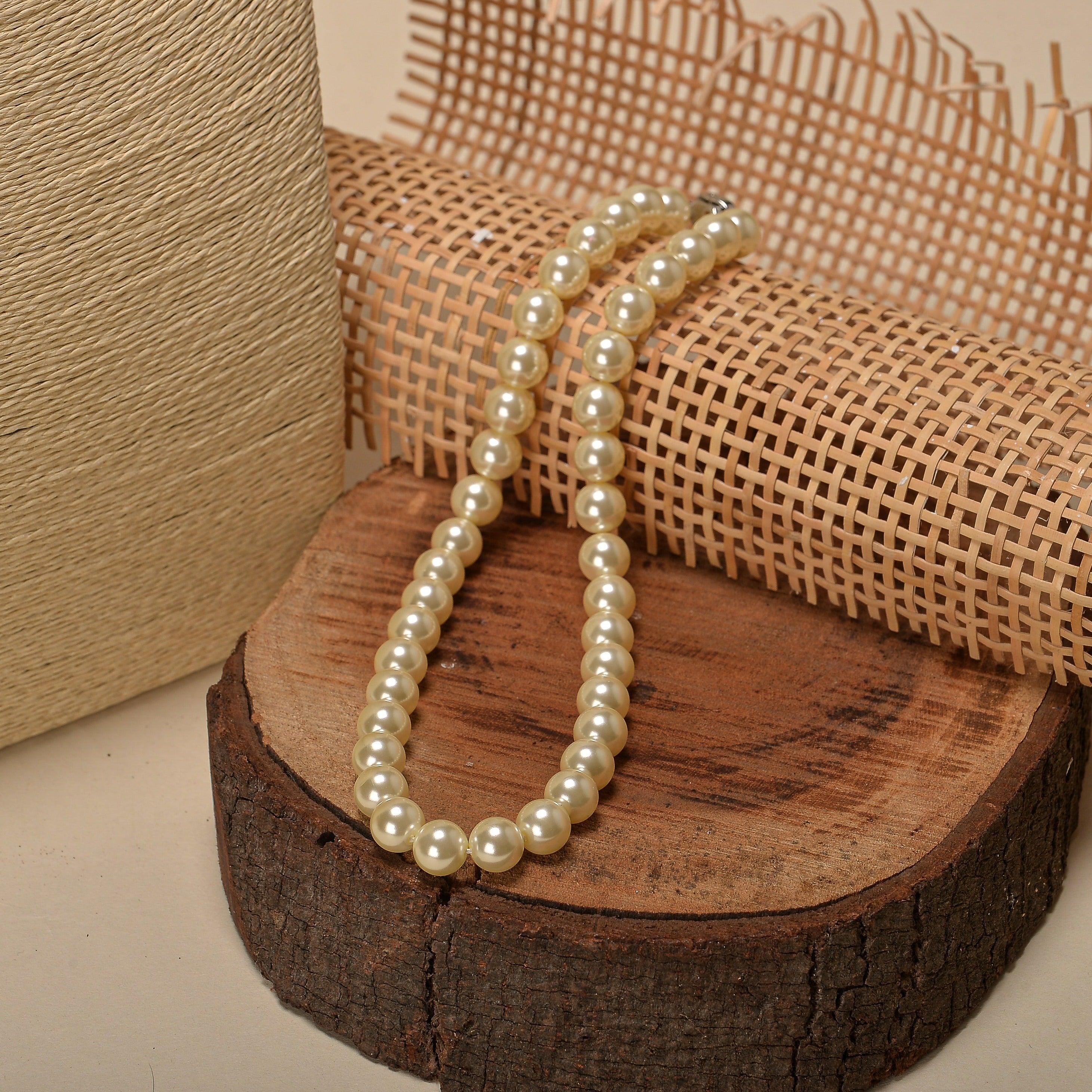 Swarovski Pearl Necklace - Light Gold