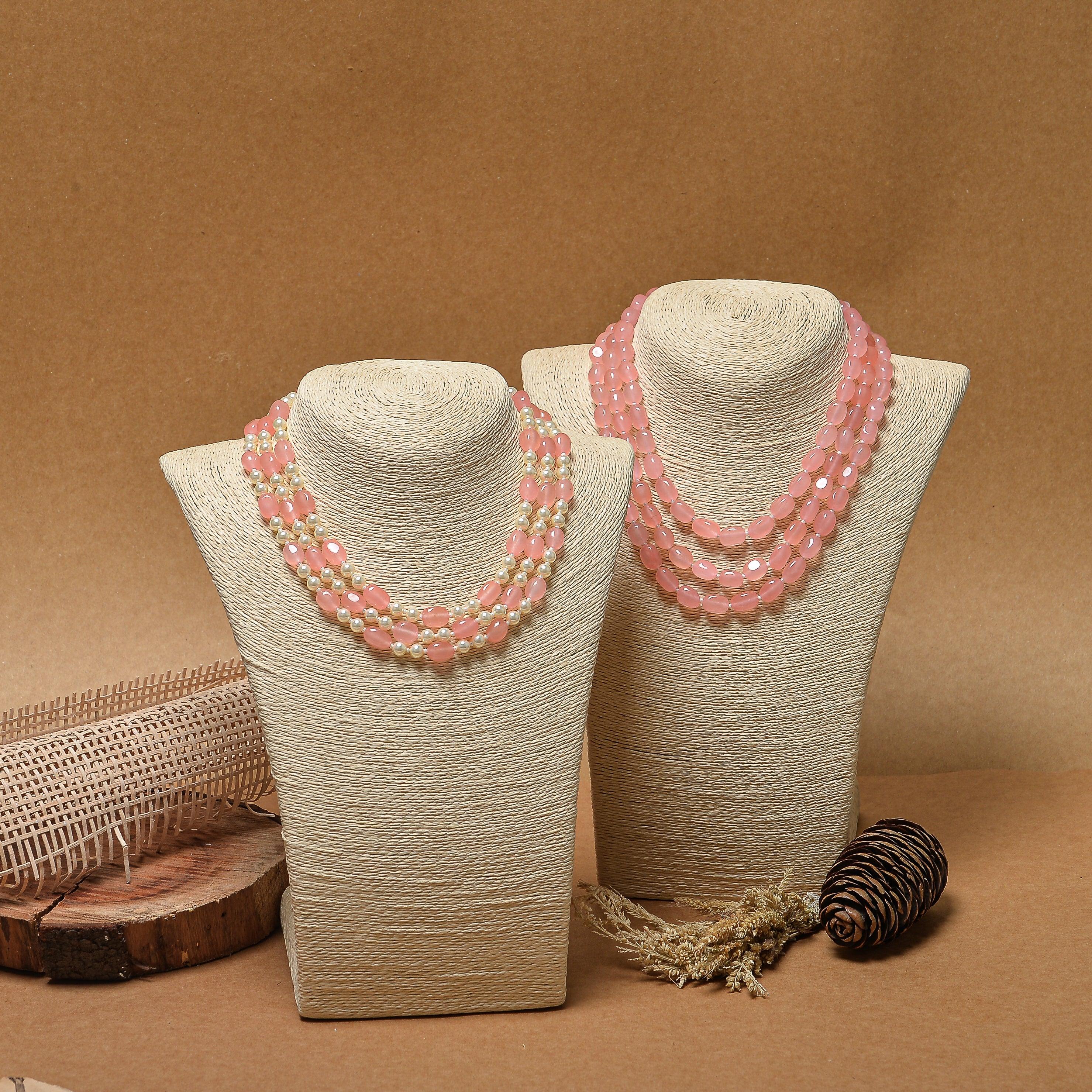 Stone and Pearl Necklace - Ozel
