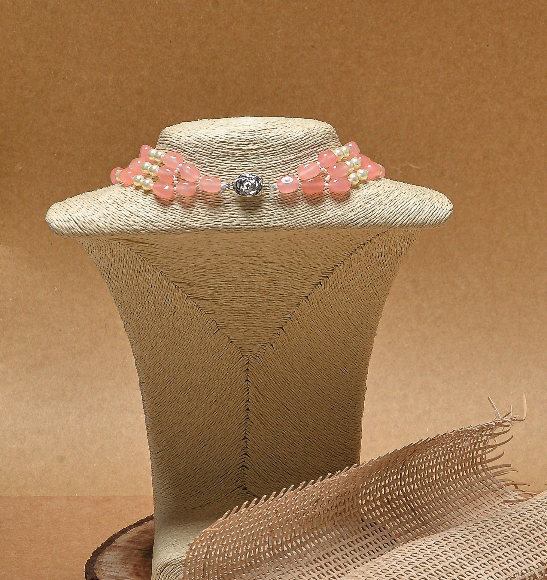 Stone and Pearl Necklace - Ozel