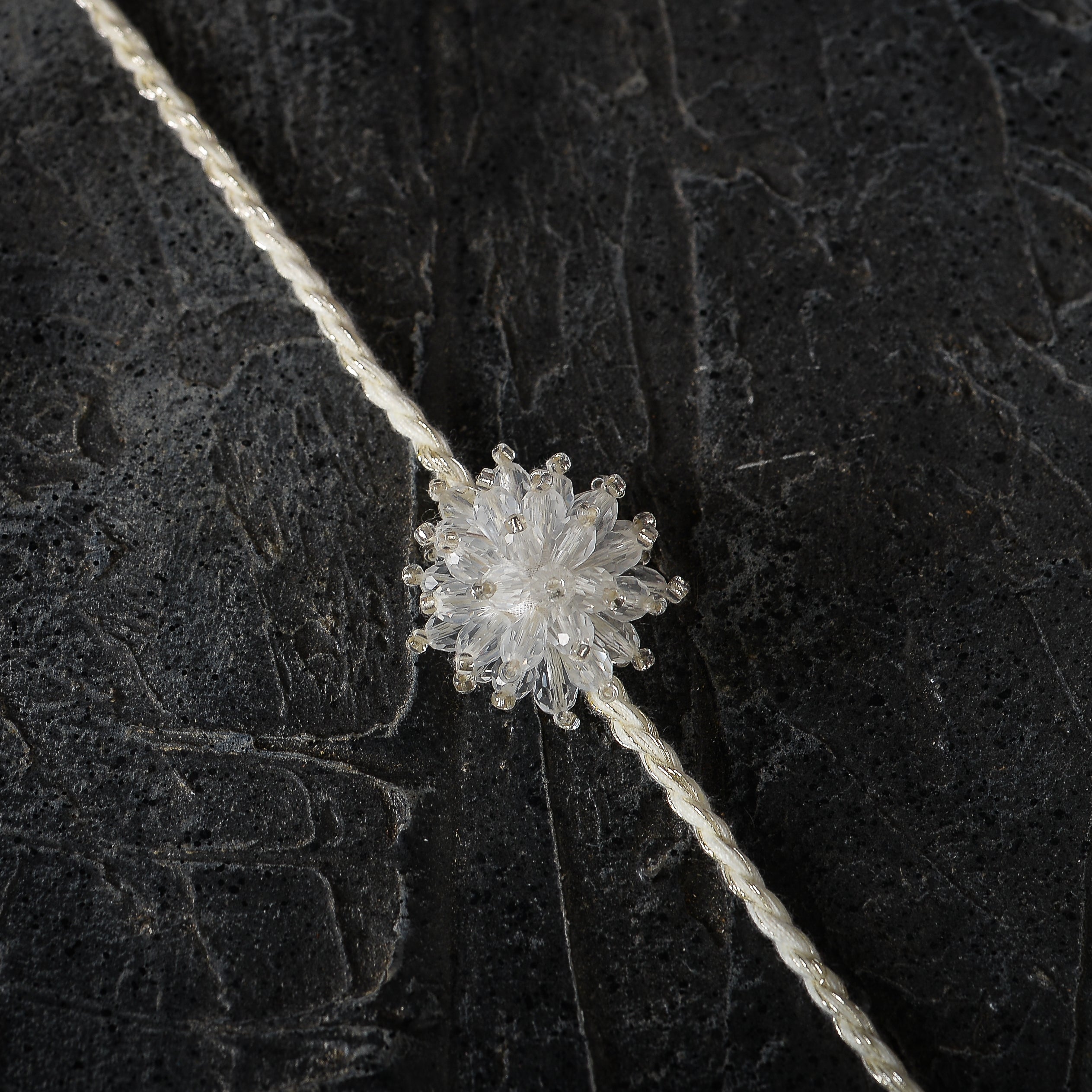 Ishan Silver Crystal Rakhi Lumba - Ozel