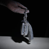 Shimmer : Silver Metallic Flap Bag