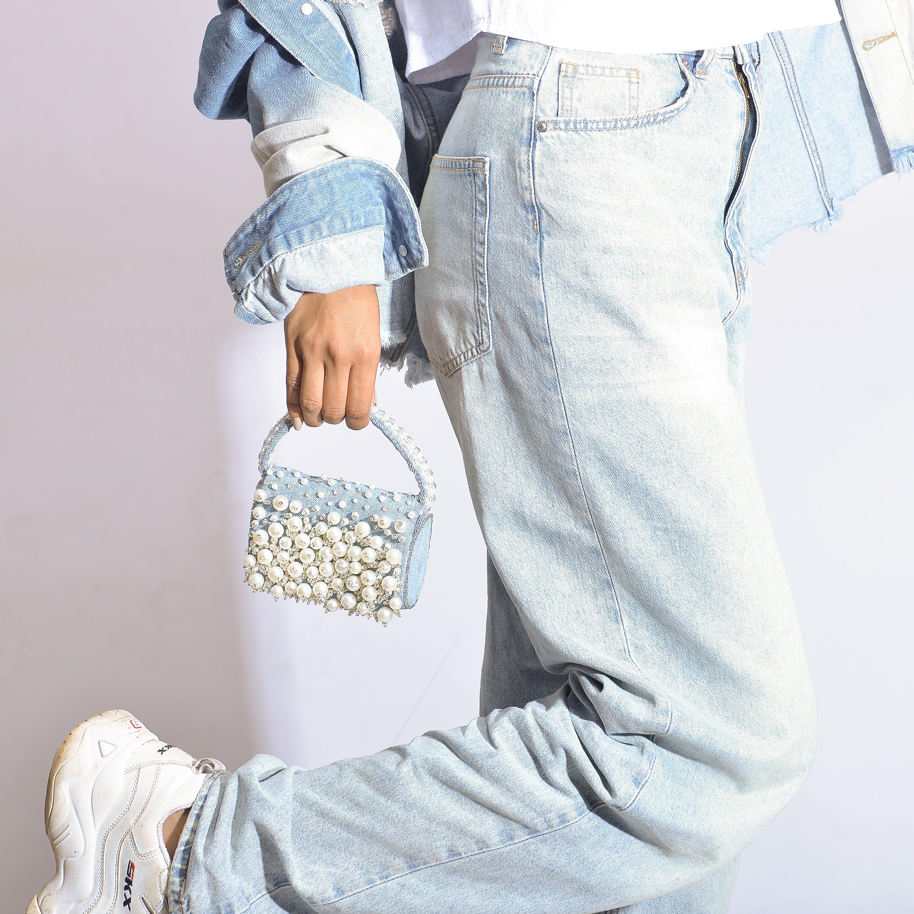Bijoux Mini Flap Bag in Denim - Ozel