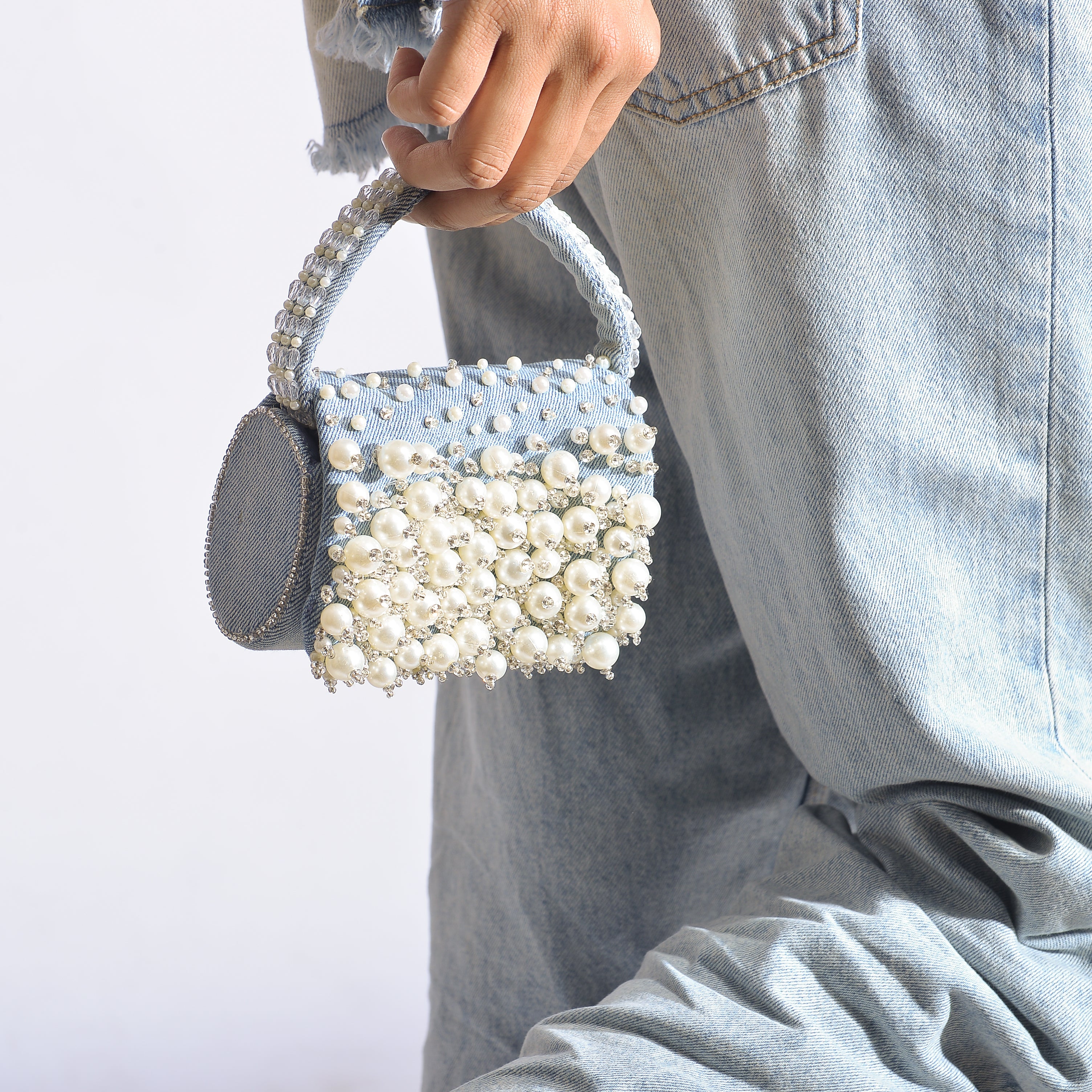 Bijoux Mini Flap Bag in Denim