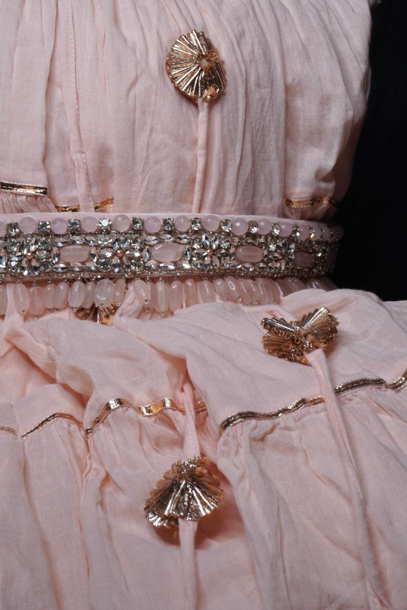 Pastel pink Hand Embroidered Belt