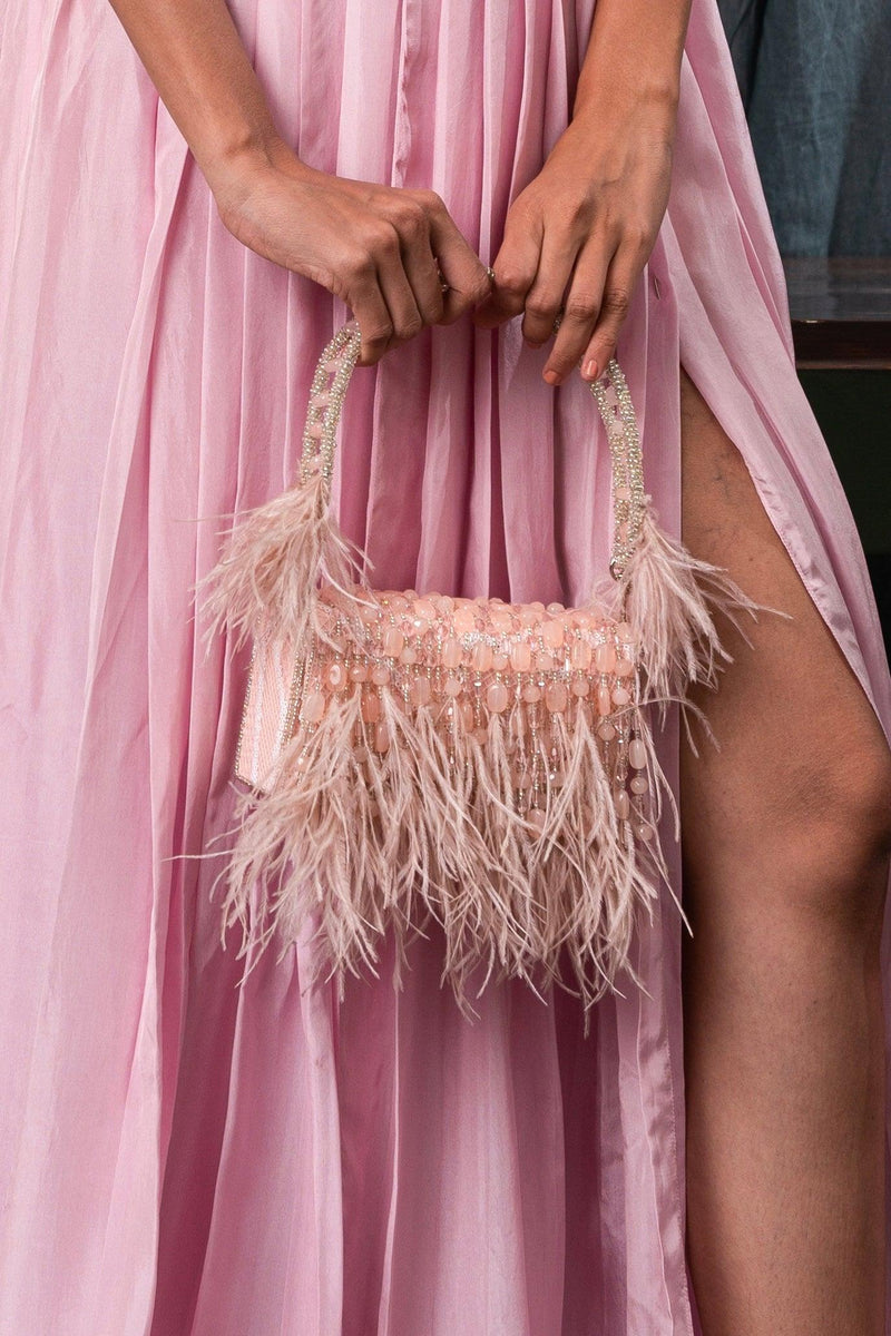 Feathers Flap Bag : Peach