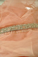 Pastel pink Hand Embroidered Belt