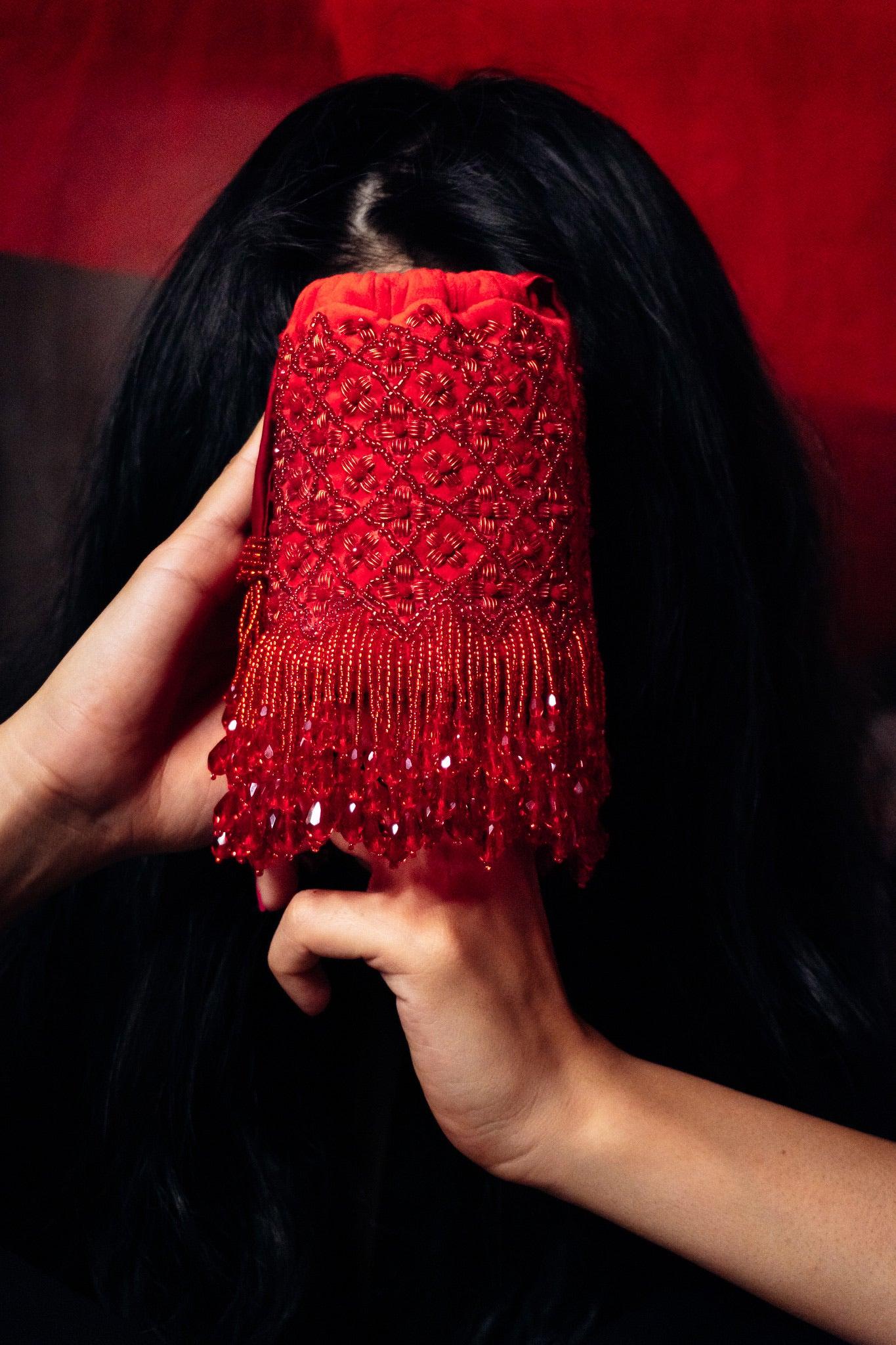 Pandora Mini Red Bucket Bag - Ozel