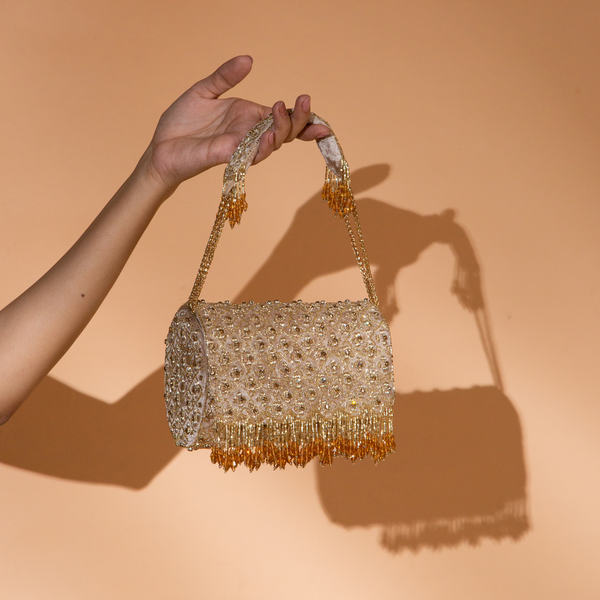 Pandora Gold Flap Clutch Bag